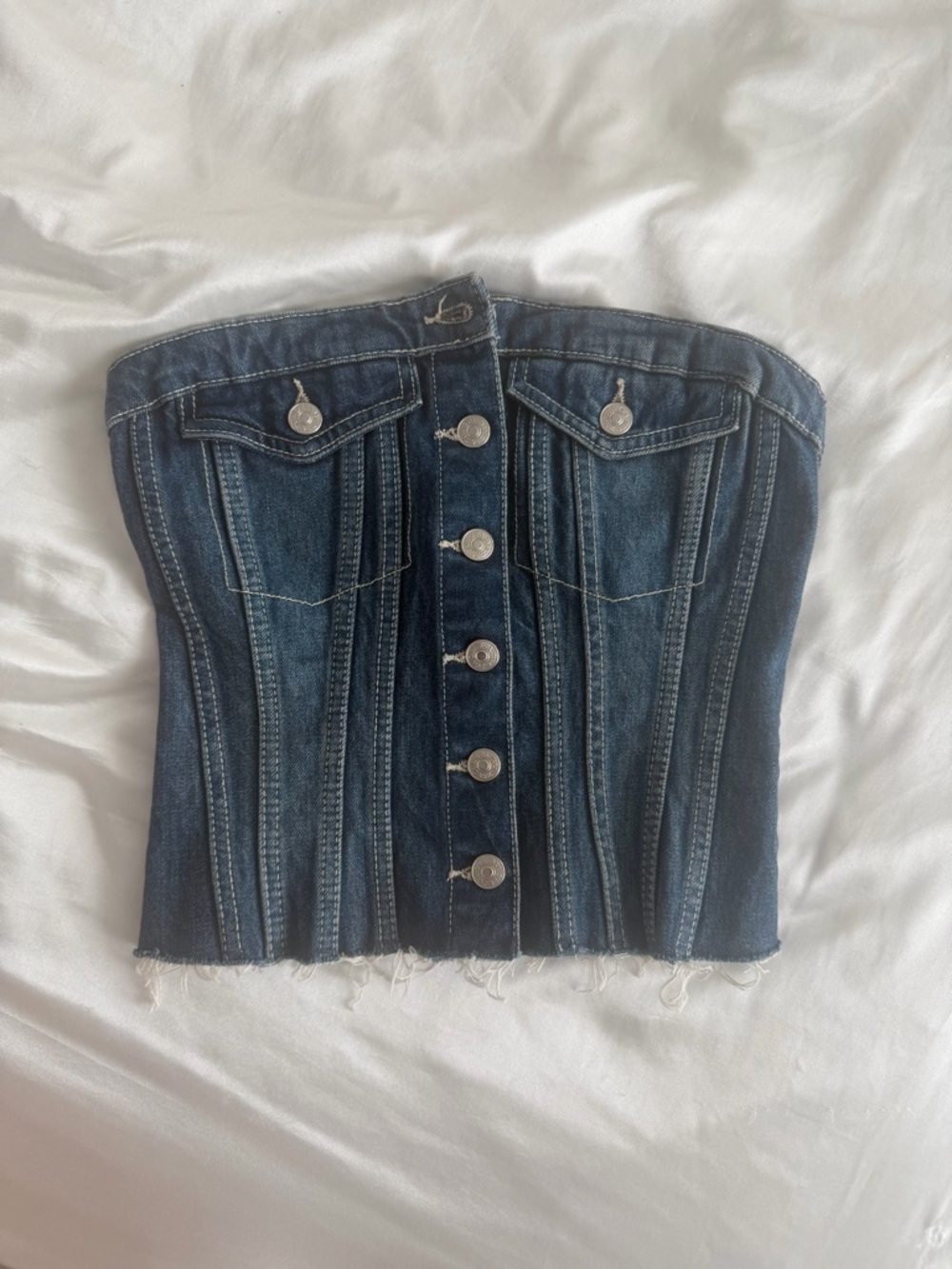 Zara Dark Blue Denim Waistband with Label